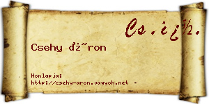Csehy Áron névjegykártya